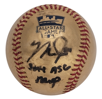 2014 Mike Trout Signed & Inscribed All-Star Game Selig Gold Baseball (MLB Authenticated)